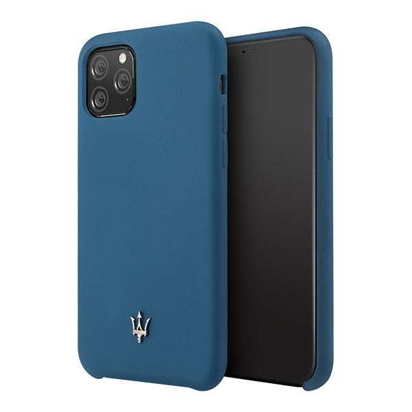 Чехол Maserati Silicone для iPhone 11 Pro, синий