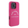 Karl Lagerfeld для iPhone 16 Pro чехол Liquid silicone RSG logo Fuchsia