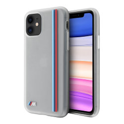 Чехол BMW M-Collection Translucent silicone Vert stripe для iPhone 11, прозрачный
