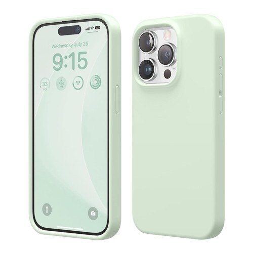Elago для iPhone 15 Pro Max чехол Soft silicone (Liquid) Soft Mint