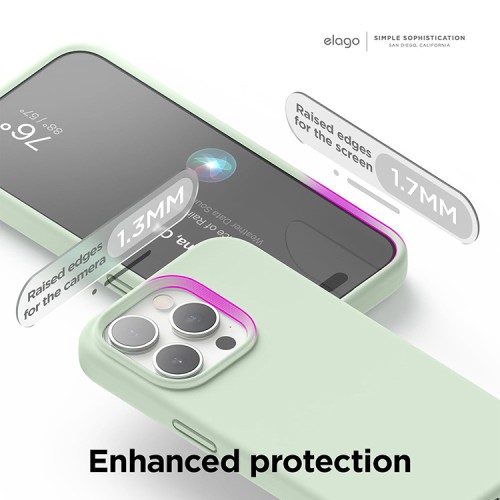 Elago для iPhone 15 Pro Max чехол Soft silicone (Liquid) Soft Mint
