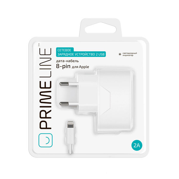 Prime Line 2 USB + кабель Lightning для iPhone 2316