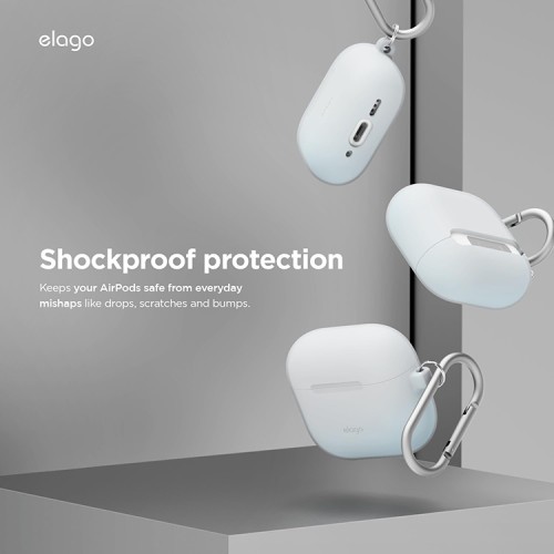 Elago для AirPods 4 чехол Silicone Hang case Nightglow Blue