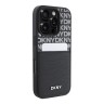 DKNY для iPhone 16 Pro Max чехол PU Repeat texture with Cardslot Metal logo Hard Black