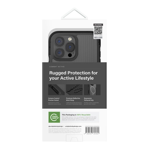 Uniq для iPhone 16 Pro Max чехол Combat Active Charcoal Black (MagSafe)