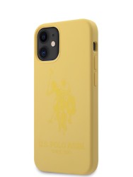 Чехол U.S. Polo Assn. Liquid Silicone Double horse Hard для iPhone 12 mini, желтый