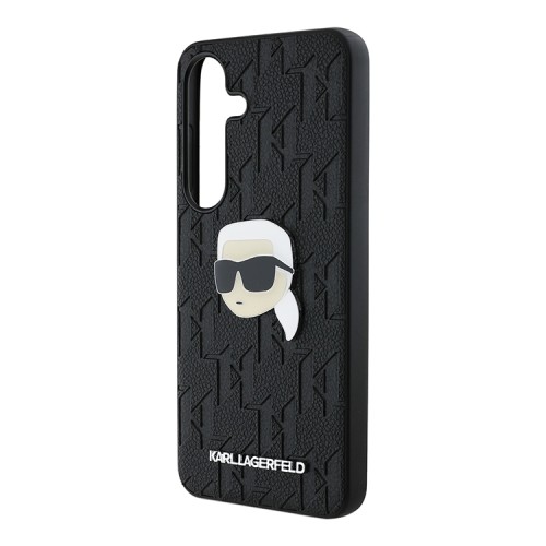 Karl Lagerfeld для Galaxy S25+ чехол PU Grained Monogram NFT Karl metal Head Hard Black