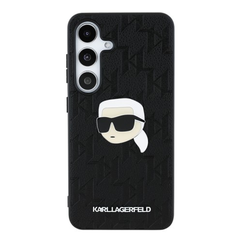 Karl Lagerfeld для Galaxy S25+ чехол PU Grained Monogram NFT Karl metal Head Hard Black