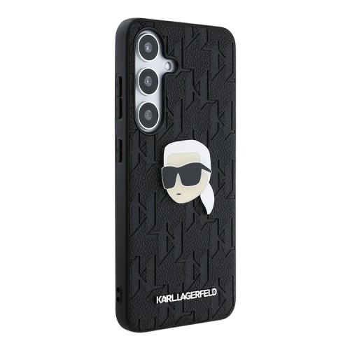 Karl Lagerfeld для Galaxy S25+ чехол PU Grained Monogram NFT Karl metal Head Hard Black
