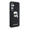 Karl Lagerfeld для Galaxy S25+ чехол PU Grained Monogram NFT Karl metal Head Hard Black