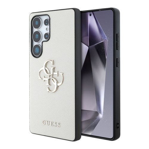 Guess для Galaxy S25 Ultra чехол PU Grained leather 4G Big metal logo Hard Beige