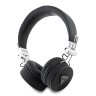 Guess наушники беспроводные накладные Bluetooth HP Round ENC Grained PU Triangle Metal Logo Black