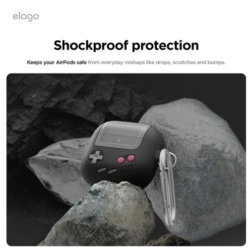 Elago для AirPods 4 чехол Unique AW5 Game console Hang case Black