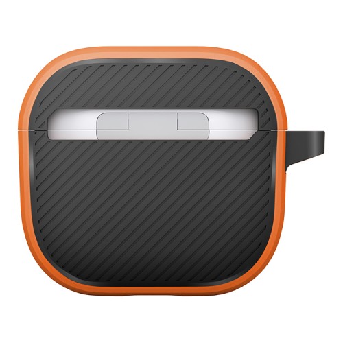 Uniq для Airpods 4 чехол CLYDE Lock case Volt Orange/Charcoal