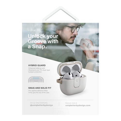 Uniq для Airpods 4 чехол CLYDE Lock case Volt Orange/Charcoal