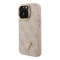 Guess для iPhone 16 Pro Max чехол PU 4G Triangle metal logo and Camera Stand Hard Pink (MagSafe)
