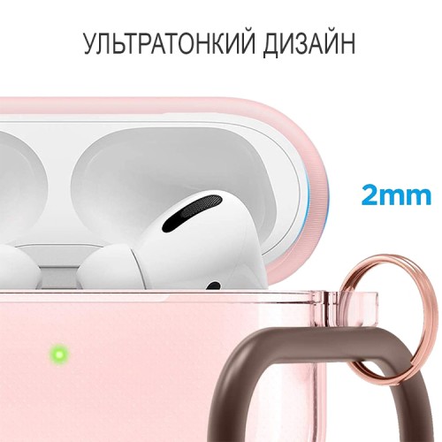 Чехол Elago Clear Hang case для AirPods Pro, розовый