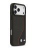 BMW для iPhone 17 Pro чехол M-series PU Carbon/Smooth Metal logo Hard Black/Red (MagSafe)
