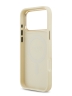 Guess для iPhone 17 Pro чехол PU Saffiano Peony Metal logo Gold camera Hard Beige (MagSafe)