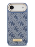 Guess для iPhone Air чехол PU 4G Plate metal logo and Gold camera Hard Blue (MagSafe)