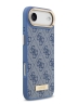 Guess для iPhone Air чехол PU 4G Plate metal logo and Gold camera Hard Blue (MagSafe)