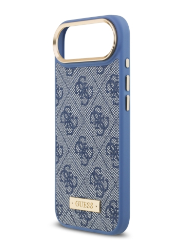 Guess для iPhone Air чехол PU 4G Plate metal logo and Gold camera Hard Blue (MagSafe)