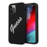 Чехол Guess Liquid Silicone Script logo для iPhone 12 Pro Max, черный/белый
