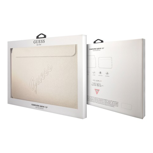 Чехол Guess Sleeve Saffiano Script logo для ноутбука до 13 дюймов, золотой
