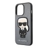 Чехол Karl Lagerfeld PU Saffiano Ikonik Patch (metal) Hard для iPhone 13 Pro, серебристый