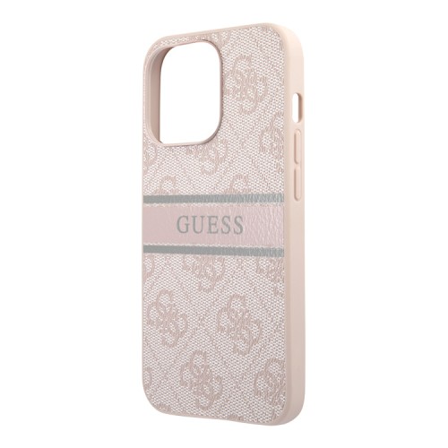 Чехол Guess 4G Stripe printed logo Hard для iPhone 13 Pro, розовый