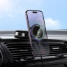 HOCO автодержатель с беспроводным ЗУ HW33 Metal ring Magnetic wireless car holder (Dashboard) Metal Gray