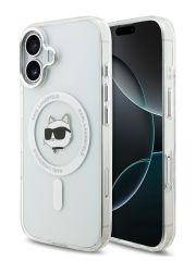 Karl Lagerfeld для iPhone 17 чехол IML NFT Choupette Head Metal camera Hard White (MagSafe)