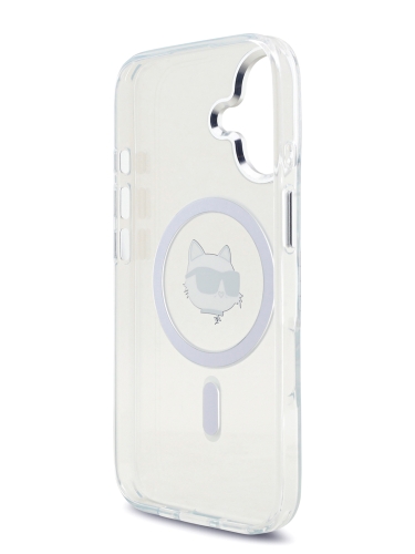 Karl Lagerfeld для iPhone 17 чехол IML NFT Choupette Head Metal camera Hard White (MagSafe)