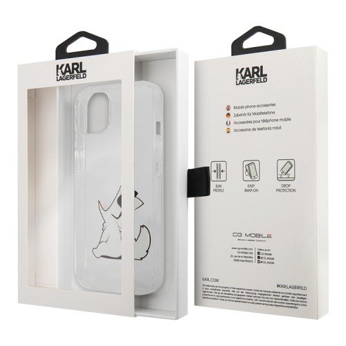 Чехол Karl Lagerfeld Choupette Fun Hard для iPhone 13, прозрачный