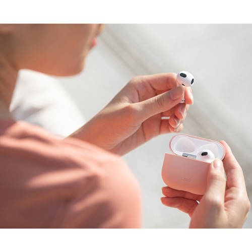 Чехол Uniq LINO Liquid silicone для AirPods 3 (2021), розовый
