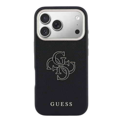 Guess для iPhone 17 Pro Max чехол Saffiano Full Wrapped 4G Big Resin logo Metal Cam Hard Black