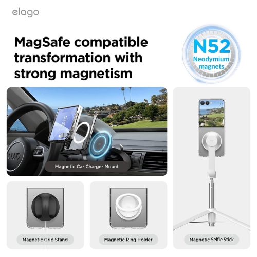 Elago для Galaxy Z Flip7 чехол Magnetic PC Clear (MagSafe)
