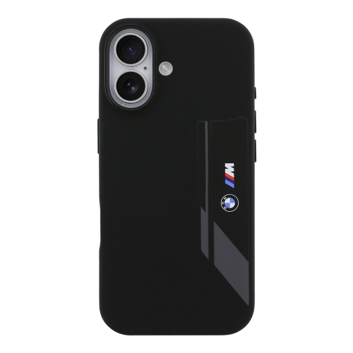 BMW для iPhone 17 чехол M-series Liquid silicone Vertical logo Hard Black (MagSafe)