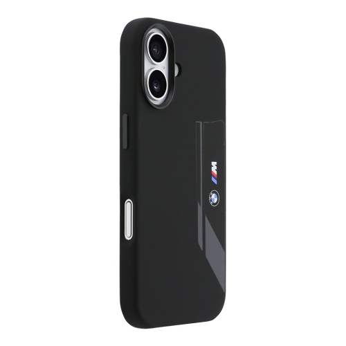 BMW для iPhone 17 чехол M-series Liquid silicone Vertical logo Hard Black (MagSafe)