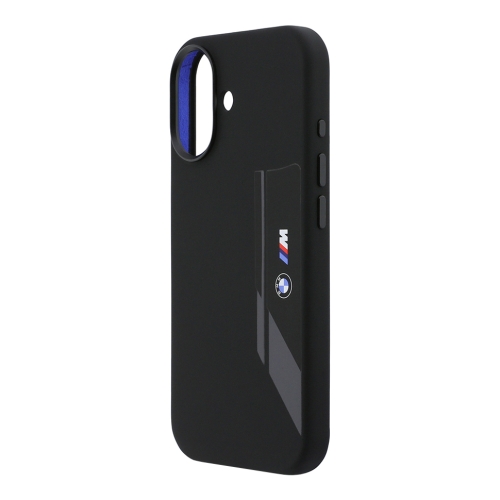 BMW для iPhone 17 чехол M-series Liquid silicone Vertical logo Hard Black (MagSafe)