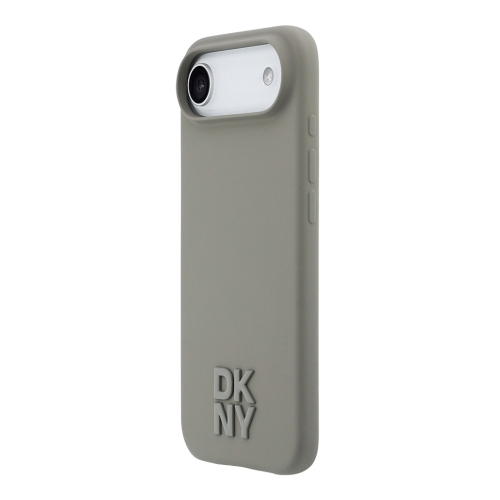 DKNY для iPhone Air чехол Liquid Silicone Stack Metal logo Hard Beige (MagSafe)