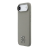 DKNY для iPhone Air чехол Liquid Silicone Stack Metal logo Hard Beige (MagSafe)