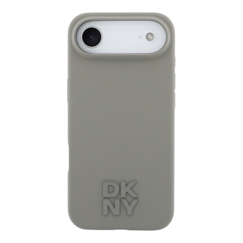 DKNY для iPhone Air чехол Liquid Silicone Stack Metal logo Hard Beige (MagSafe)