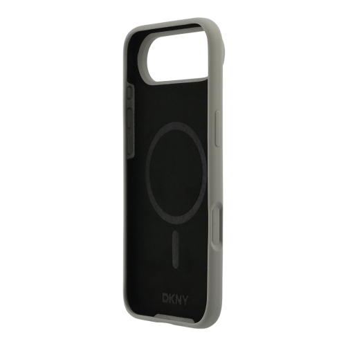 DKNY для iPhone Air чехол Liquid Silicone Stack Metal logo Hard Beige (MagSafe)