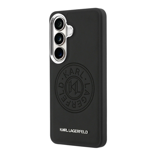 Karl Lagerfeld для Galaxy S26 чехол PU Perforated Round logo Metal camera Hard Black (MagSafe)