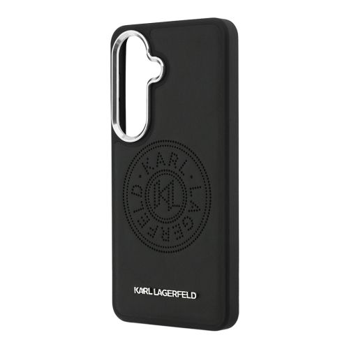Karl Lagerfeld для Galaxy S26 чехол PU Perforated Round logo Metal camera Hard Black (MagSafe)