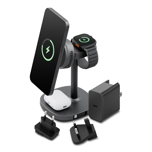 Energea Беспроводное СЗУ MagArctic Stand 4in1 Thermo Cool Qi2 iP+AW+TWS+USB-C cable +65W charger Gun