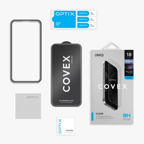 Uniq стекло для iPhone 18 Pro /17 Pro OPTIX Clear (+installer)