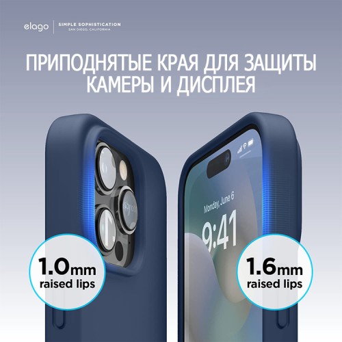 Чехол Elago MagSafe Soft Silicone для iPhone 14 Pro Max, синий
