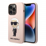 Чехол Lagerfeld Liquid silicone NFT Karl Ikonik Hard для iPhone 14 Pro Max, розовый (MagSafe)